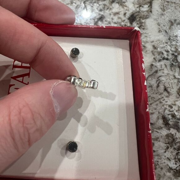 Trifari Silver-Tone Cross Pendant Necklace and Earrings Set - Picture 2 of 2